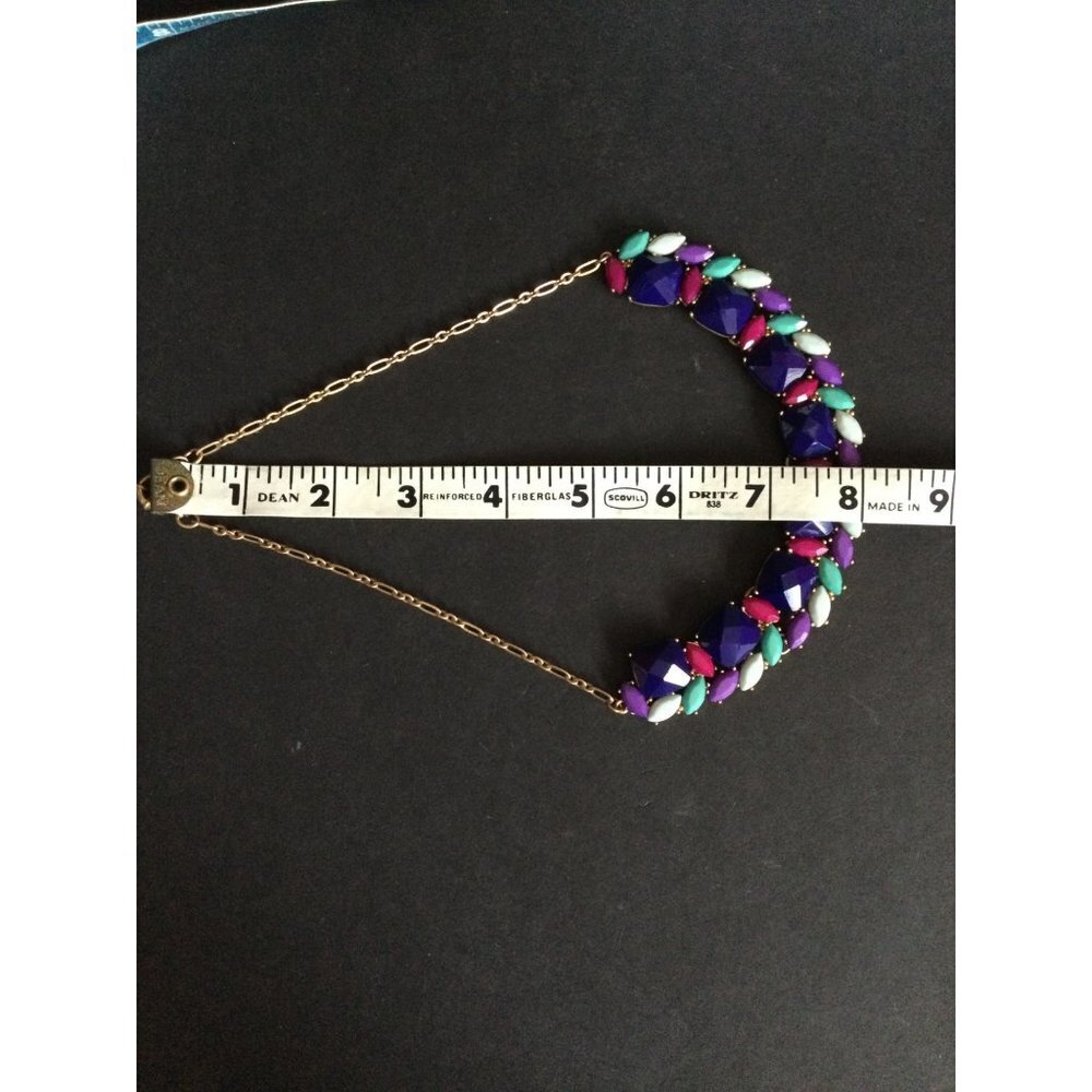 J. Crew Multicolor Gemstone Statement Necklace Sp… - image 6